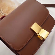celine leather classic box shoulder bag brown - 5