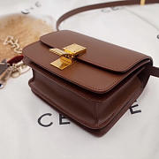 celine leather classic box shoulder bag brown - 4