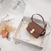 celine leather classic box shoulder bag brown - 3