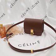 celine leather classic box shoulder bag brown - 2