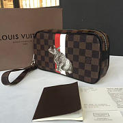  louis vuitton pochettevolga damier ebene red&white - 3