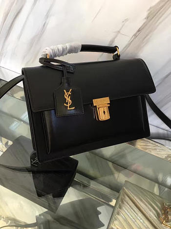 YSL saint laurent black leather medium high school satchel bag | 5114