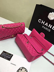 chanel lambskin leather flap bag gold/silver rose red CohotBag 25cm - 6