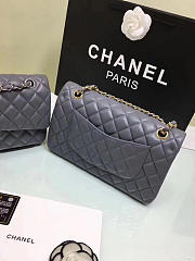 chanel lambskin leather flap bag gold/silver grey 25cm - 5