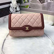 Chanel lambskin mini chain wallet light pink | A81023 - 1
