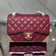 chanel quilted calfskin small flap bag burgundy CohotBag a98256 vs06927 - 1