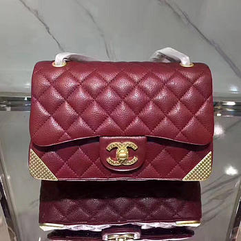 chanel quilted calfskin small flap bag burgundy CohotBag a98256 vs06927