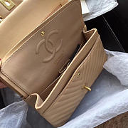 Chanel Classic Chevron Flap Bag Beige 25cm - 5