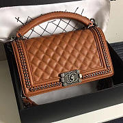 chanel caviar grained calfskin boy bag with top handle orange CohotBag a14041 vs06715 - 1