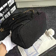 Chanel canvas patchwork drawstring bag black a93727 vs08534 - 2