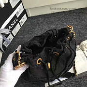 Chanel canvas patchwork drawstring bag black a93727 vs08534 - 4