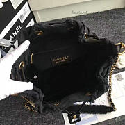 Chanel canvas patchwork drawstring bag black a93727 vs08534 - 5