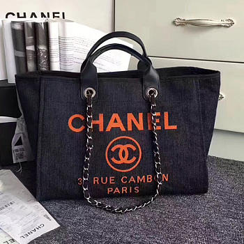 chanel shopping bag dark blue CohotBag a68046 vs04495