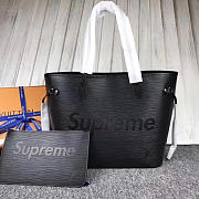 louis vuitton supreme neverfull tote shoulder bag black m40882 - 1