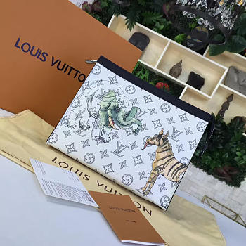 Louis vuitton pochette volga monogram upside down canvas zebra 3613