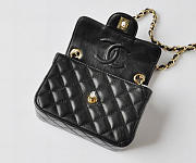 chanel lambskin leather flap bag with gold hardware black CohotBag  - 3