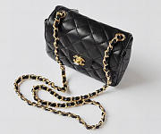 chanel lambskin leather flap bag with gold hardware black CohotBag  - 2