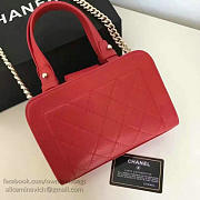Chanel small label click leather shopping bag red | A93731 - 2