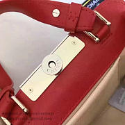Chanel small label click leather shopping bag red | A93731 - 5
