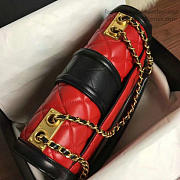 chanel quilted lambskin gold-tone metal flap bag red and black CohotBag a91365 vs01992 - 6
