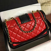 chanel quilted lambskin gold-tone metal flap bag red and black CohotBag a91365 vs01992 - 5