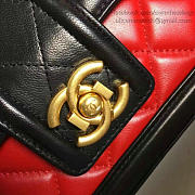 chanel quilted lambskin gold-tone metal flap bag red and black CohotBag a91365 vs01992 - 4