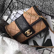 Chanel lambskin small wallet on chain beige| A91365  - 2