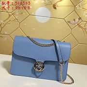 Gucci gg flap shoulder bag on chain light blue 510303 - 1