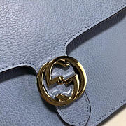 Gucci gg flap shoulder bag on chain light blue 510303 - 4