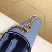 Gucci gg flap shoulder bag on chain light blue 510303 - 5
