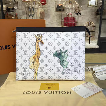 Louis vuitton pochette volga monogram upside down canvas giraffe 3605
