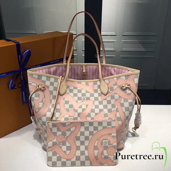 Louis Vuitton neverfull mm rose ballerine 3702 - 1