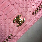 chanel snake embossed flap shoulder bag pink CohotBag a98774 vs09287 - 3