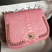 chanel snake embossed flap shoulder bag pink CohotBag a98774 vs09287 - 4