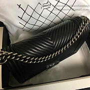 chanel medium chevron lambskin quilted boy bag black CohotBag a13043 vs03203 - 5
