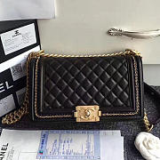 Chanel lambskin medium boy bag black | A67086  - 1