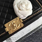 Chanel lambskin medium boy bag black | A67086  - 5