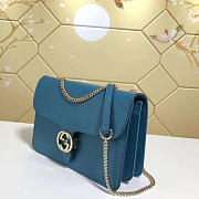 Gucci gg flap shoulder bag on chain sapphire blue 510303 - 2
