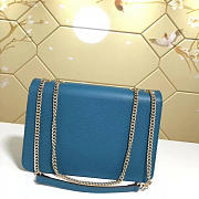 Gucci gg flap shoulder bag on chain sapphire blue 510303 - 4