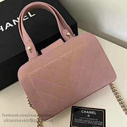 chanel small label click leather shopping bag pink CohotBag a93731 vs09584 - 6