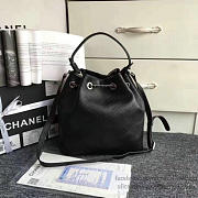 Chanel calfskin bucket bag balck | A93597  - 2