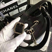 Chanel calfskin bucket bag balck | A93597  - 3