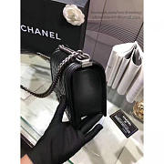 Chanel quilted lambskin medium boy bag black silver hardware | A67086  - 2