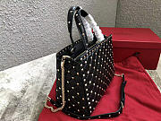 Valentino candystud quilted leather tote 0061 black - 2