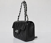 chanel caviar leather flap bag with silver hardware black CohotBag  - 3