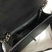 Chanel snake embossed boy bag with top handle black silver | A14041  - 5