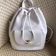 Chanel calfskin gold-tone metal backpack white | A98235  - 1