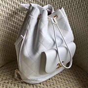 Chanel calfskin gold-tone metal backpack white | A98235  - 4