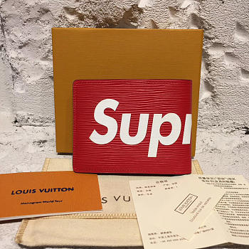 Louis Vuitton Supreme Pocket Red Wallet | 3803