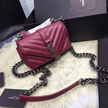 ysl quilted monogram college wine red CohotBag 5064